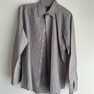 Bar III, Grey Striped Dress Shirt, Size: neck 16, 32/33